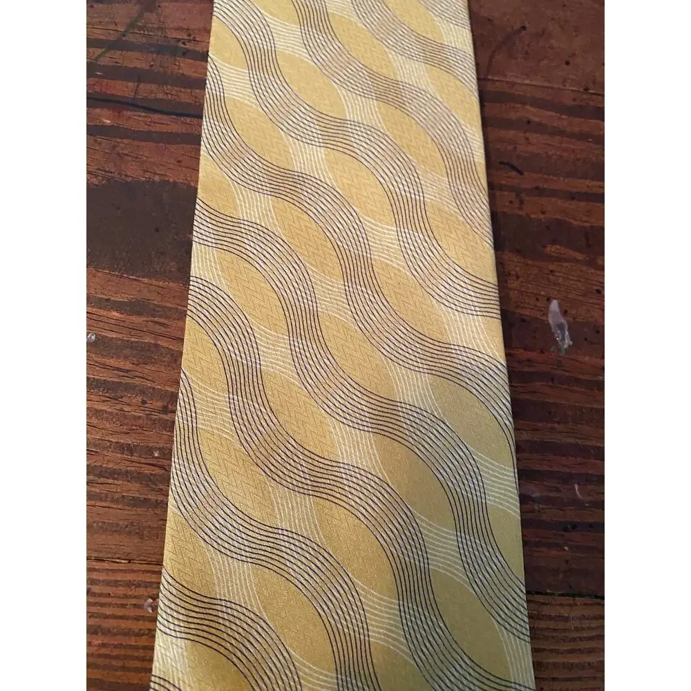 Vintage Giorgio Armani Silk Neck Tie Gold Purple‎ Abstract Italy Designer